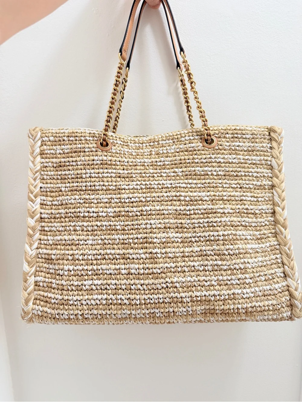 RARE Tory Burch Ella Rafia Tote